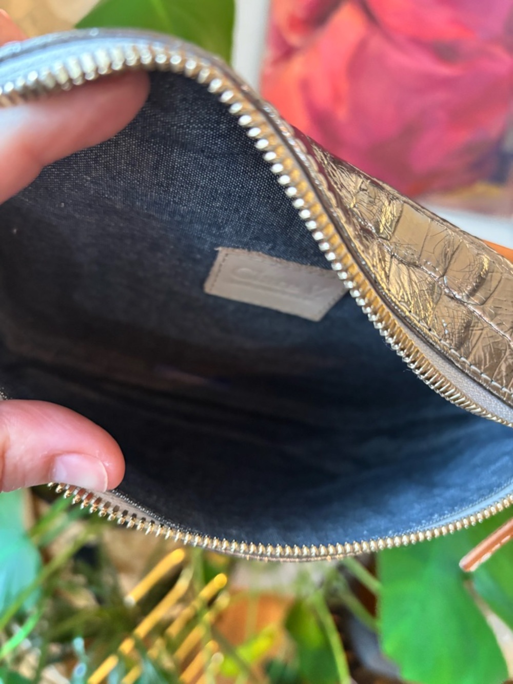 Clare V Silver Fanny Pack - Croc Embossed Leather - EUC - Picture 10 of 16